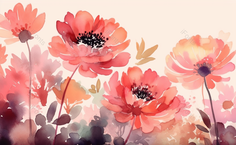 粉色温馨手绘鲜花花朵背景图,插画/手绘图,插画/手绘图库,插画/手绘图下载,插画/手绘
